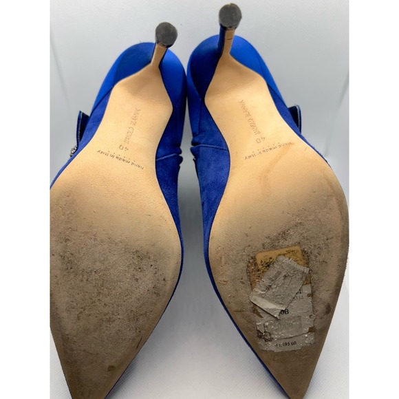 Manolo Blahnik Hangisi Blue Suede Ankle Bootie EU40 - Picture 9 of 13